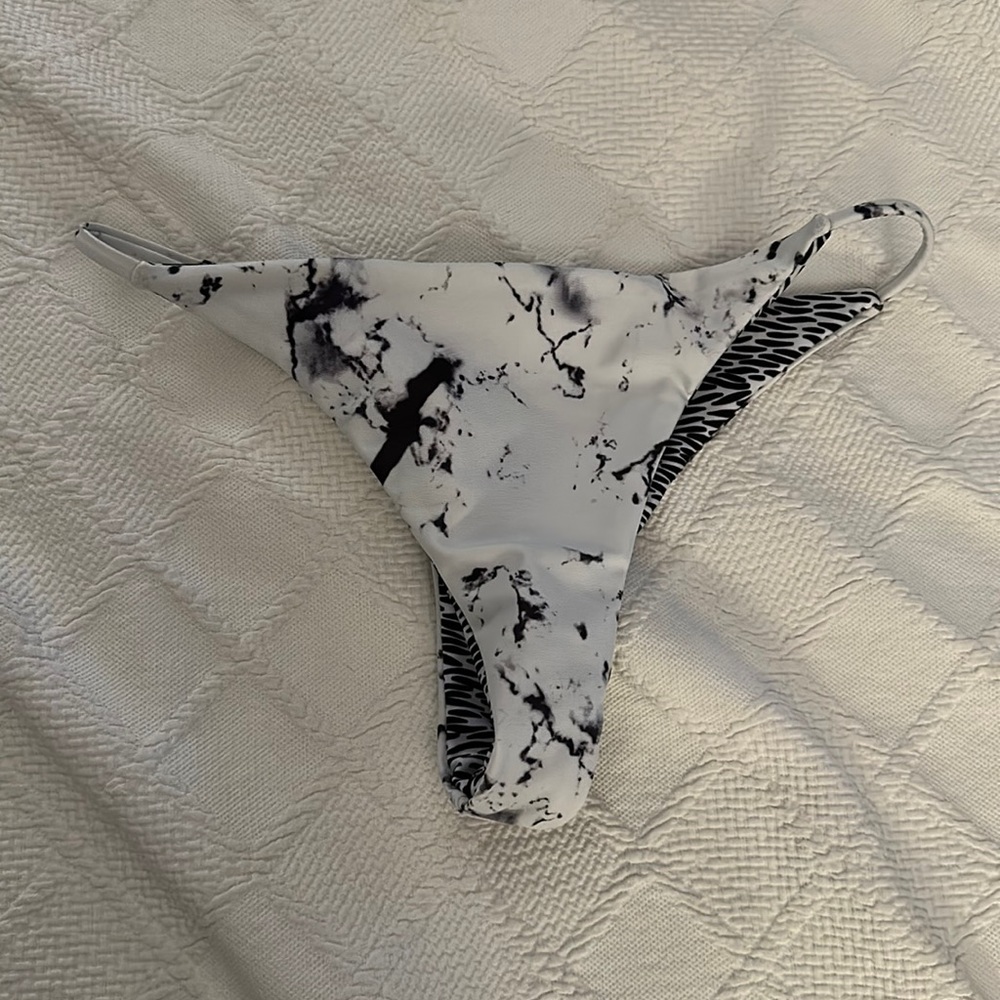 Black and white bikini bottoms